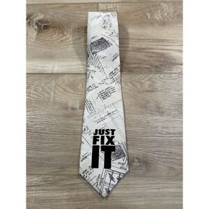 Home Improvement Just Fix It Blueprint Necktie Men's Polyester